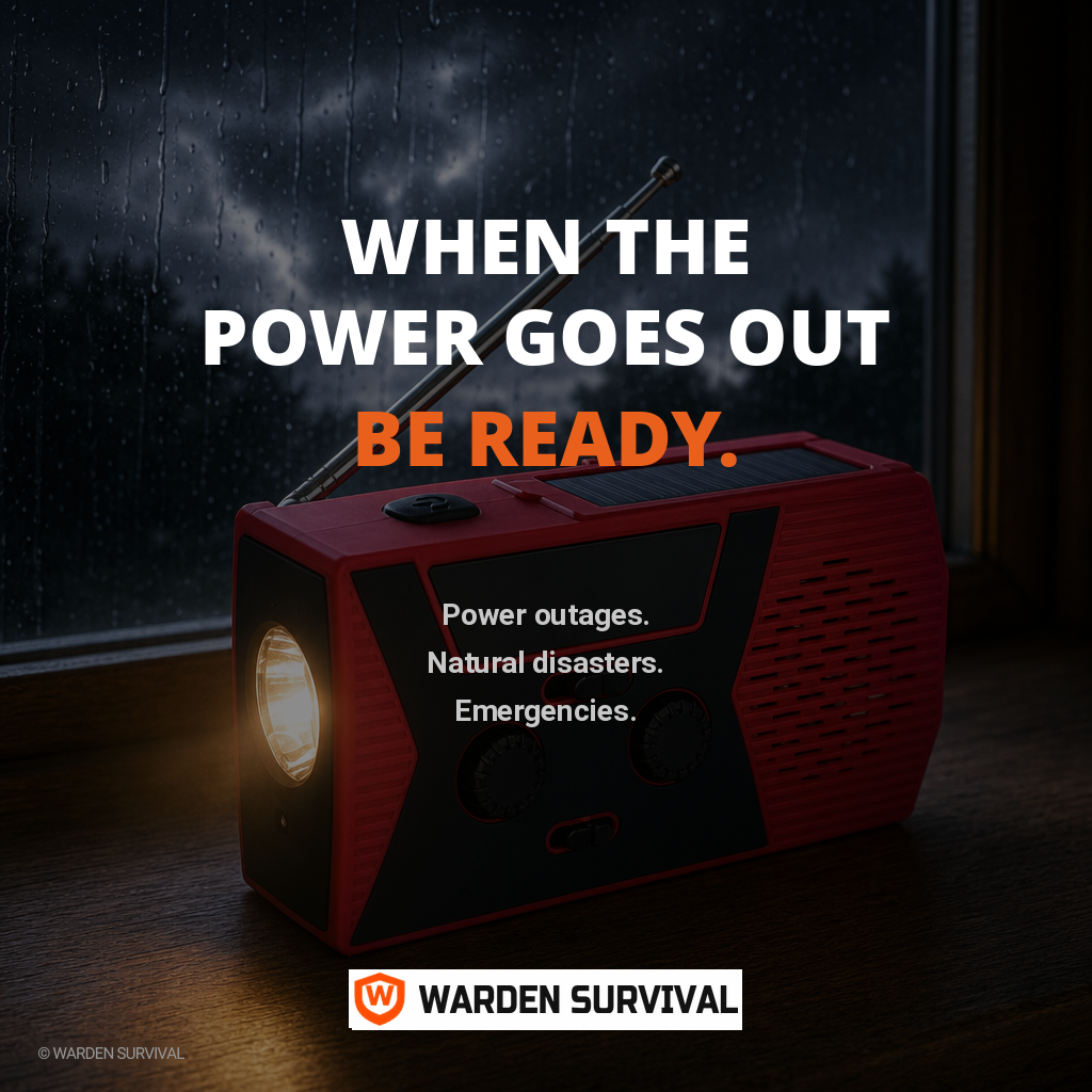 Warden Survival Lifeline Radio 4-in-1 Tool
