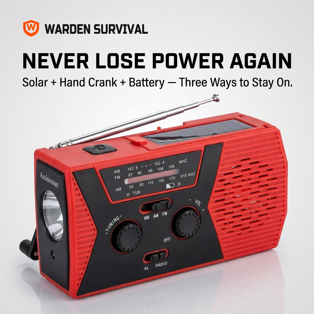 Warden Survival Lifeline Radio 4-in-1 Tool