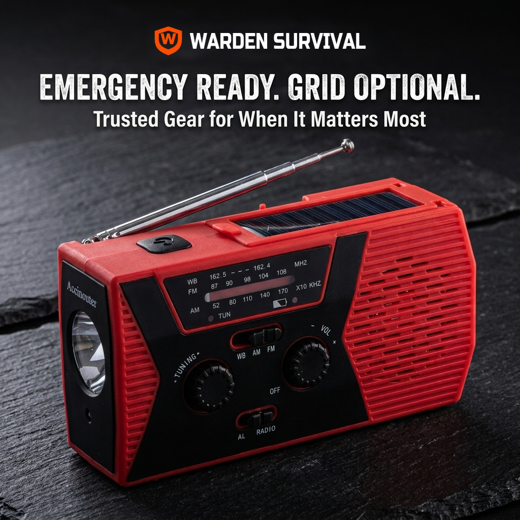 Warden Survival Lifeline Radio 4-in-1 Tool
