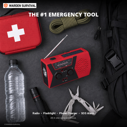 Warden Survival Lifeline Radio 4-in-1 Tool