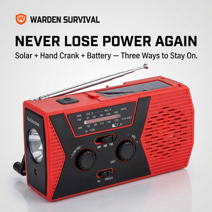 Warden Survival Lifeline Radio 4-in-1 Tool