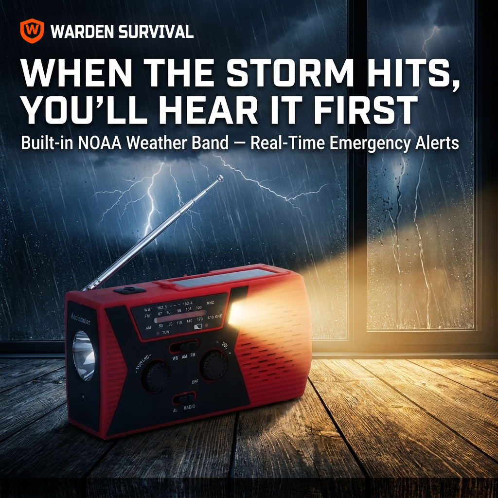 Warden Survival Lifeline Radio 4-in-1 Tool