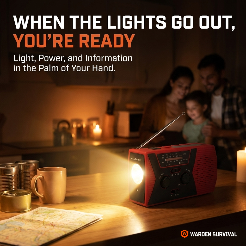 Warden Survival Lifeline Radio 4-in-1 Tool