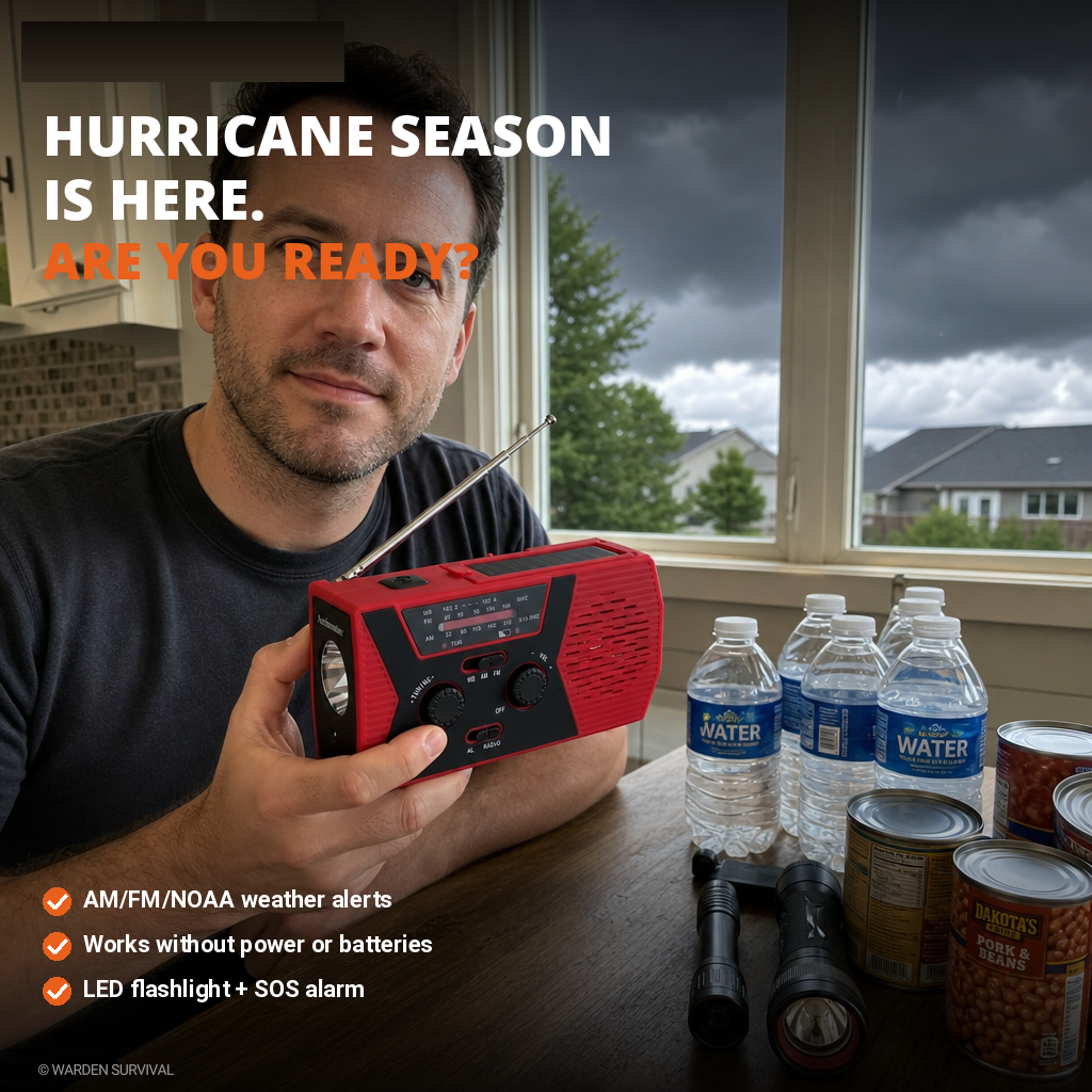 Warden Survival Lifeline Radio 4-in-1 Tool